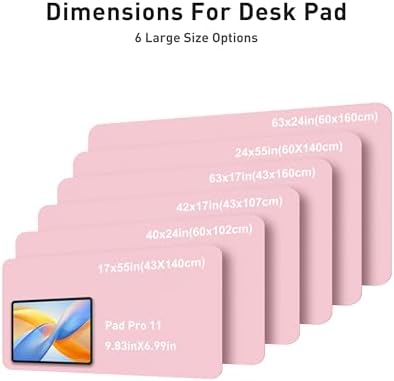 Aothia Faux Leather Desk Mat - Large Mouse Pad, Non-Slip PU Leather Blotter, Waterproof Writing Surface for Office and Home (Fairy Pink, 63" x 17")