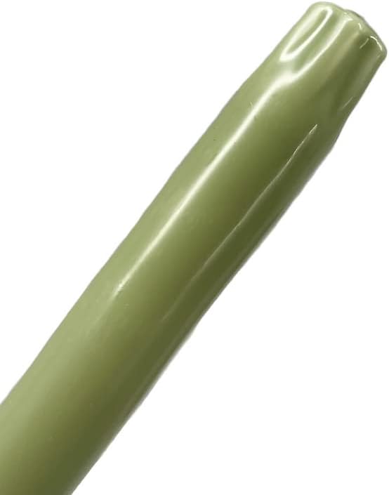 D'light Online Elegant 12" Olive Green Taper Candles Premium Quality Candles, Unscented, Hand-Dipped, Dripless and Smokeless Taper Candles - Individually Wrapped (12 Inch, Basil)