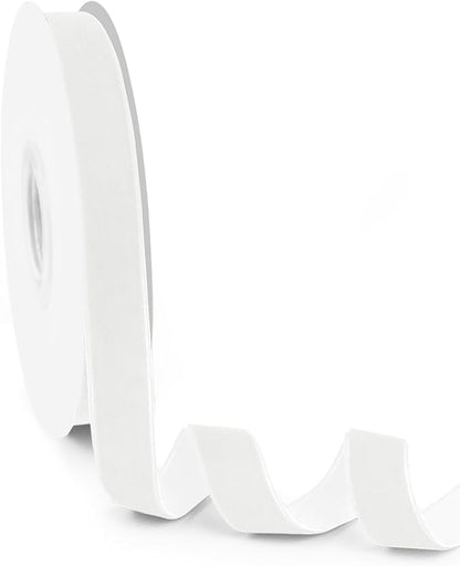 5/8" Wide Velvet Ribbon, 10 Yards - White Velvet Ribbon on Spool for Crafts, Gift Wrapping, DIY, Hair Bows, Wedding Invitations, Parties, Valentine's Day, and Christmas
