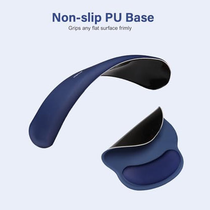 MOSISO Wrist Rest Support for Mouse Pad&Keyboard Set, Navy Blue