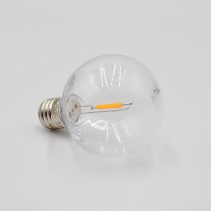 Hometown Evolution, Inc. G50 2" LED Filament Outdoor Patio String Lights with 0.6 Watt Light Bulbs (G50 LED Plastic - Black Wire, 25 ft)
