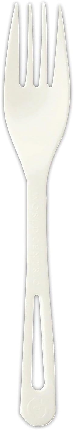 World Centric Compostable Fork 6.5" - Made from Plants and Minerals, TPLA - 1000 Pack