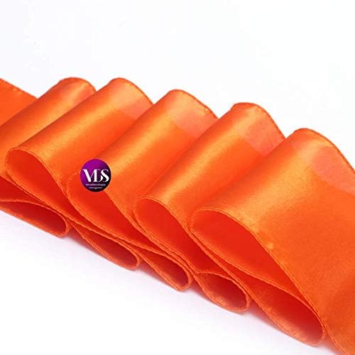 VDS Satin Chair Sashes Chair Cover Back Tie Sateen Bows Ribbon for Wedding Birthday Graduation Engagement Ceremony Event Party Banquet Venue Hotel All Dining Chair Decoration (200PC) (Orange)