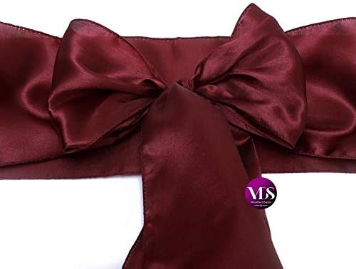 VDS Satin Chair Sashes Chair Cover Back Tie Sateen Bows Ribbon for Wedding Birthday Graduation Engagement Ceremony Event Party Banquet Venue Hotel All Dining Chair Decoration (50PC) (Maroon)