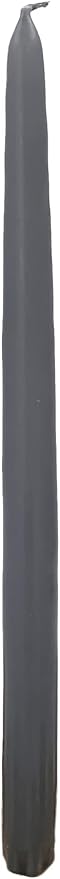 D'light Online Elegant 10" Unscented Slate Grey Tapered Candles Premium Quality Candles Hand-Dipped, Dripless Taper Candles and Smokeless - Set of 12 Individually Wrapped (10 Inch, Slate Grey)