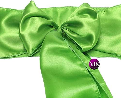 VDS Satin Chair Sashes Chair Cover Back Tie Sateen Bows Ribbon for Wedding Birthday Graduation Engagement Ceremony Event Party Banquet Venue Hotel All Dining Chair Decoration (25PC) (Parrot Green)