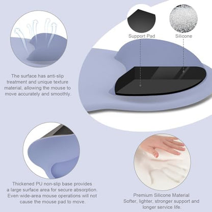 MOSISO Wrist Rest Support for Mouse Pad&Keyboard Set, Stone Blue