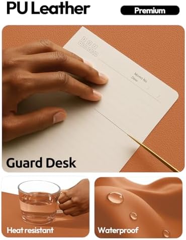 YSAGi Leather Desk Protector, Office Mat, Large Mouse Mat, Non-Slip PU Leather Blotter, Laptop Desk Mat, Waterproof Writing Pad for Office and Home(Brown, 63" x 17.2")