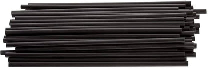7.75" Jumbo Black Plastic Unwrapped Straw (500Pcs) | Disposable Drink Straws for Restaurants, Cafés, Bars, and Catering | Hygienic, Sturdy, and Convenient