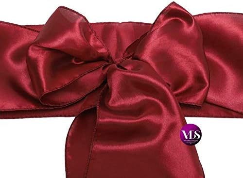 VDS Satin Chair Sashes Chair Cover Back Tie Sateen Bows Ribbon for Wedding Birthday Graduation Engagement Ceremony Event Party Banquet Venue Hotel All Dining Chair Decoration (200PC) (Apple Red)