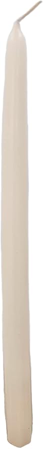 Ivory Taper Candles, 12 Inch Premium Quality Tapered Candles Hand-Dipped, Dripless, Smokeless Paraffin Wax, Cotton Wicks and Bulk Pack for Events - Set of 12 (12 Inch, Ivory)