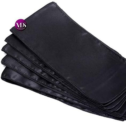 VDS Satin Chair Sashes Chair Cover Back Tie Sateen Bows Ribbon for Wedding Birthday Graduation Engagement Ceremony Event Party Banquet Venue Hotel All Dining Chair Decoration (25PC) (Black)