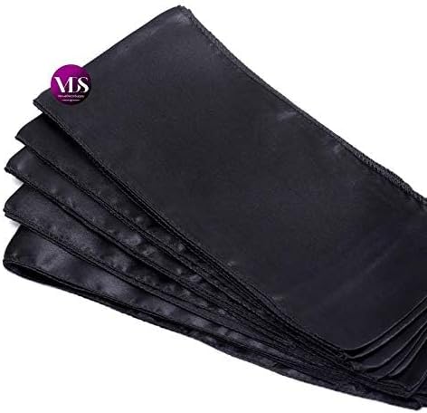 VDS Satin Chair Sashes Chair Cover Back Tie Sateen Bows Ribbon for Wedding Birthday Graduation Engagement Ceremony Event Party Banquet Venue Hotel All Dining Chair Decoration (50PC) (Black)