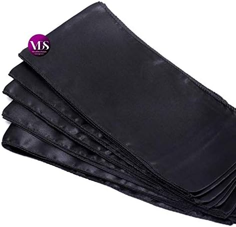VDS Satin Chair Sashes Chair Cover Back Tie Sateen Bows Ribbon for Wedding Birthday Graduation Engagement Ceremony Event Party Banquet Venue Hotel All Dining Chair Decoration (250PC) (Black)