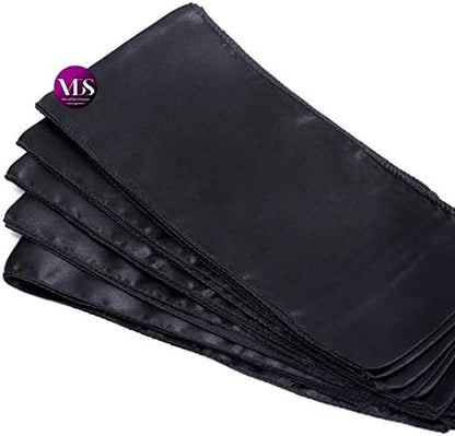 VDS Satin Chair Sashes Chair Cover Back Tie Sateen Bows Ribbon for Wedding Birthday Graduation Engagement Ceremony Event Party Banquet Venue Hotel All Dining Chair Decoration (10PC) (Black)