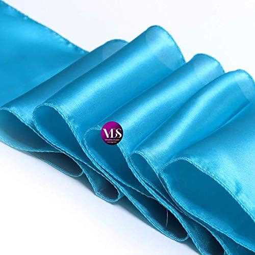 VDS Satin Chair Sashes Chair Cover Back Tie Sateen Bows Ribbon for Wedding Birthday Graduation Engagement Ceremony Event Party Banquet Venue Hotel All Dining Chair Decoration (75PC) (Turquoise)