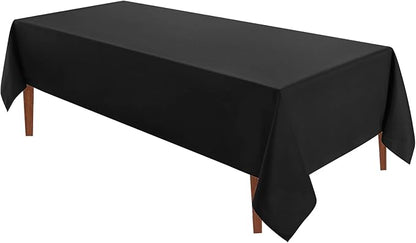 VidaFete 1 Pack Tablecloth 60 * 120inch Rectangle Table Cloth Polyester, Stain Wrinkle Resistant Polyester Dining Table Cover for Kitchen Dinning Party Wedding Tabletop Buffet Decoration(Black)