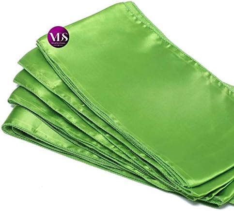 VDS Satin Chair Sashes Chair Cover Back Tie Sateen Bows Ribbon for Wedding Birthday Graduation Engagement Ceremony Event Party Banquet Venue Hotel All Dining Chair Decoration (100PC) (Parrot Green)