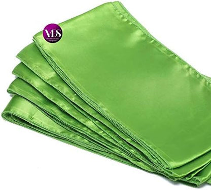 VDS Satin Chair Sashes Chair Cover Back Tie Sateen Bows Ribbon for Wedding Birthday Graduation Engagement Ceremony Event Party Banquet Venue Hotel All Dining Chair Decoration (100PC) (Parrot Green)