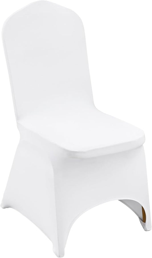 VEVOR 50 Pcs White Chair Covers Polyester Spandex Chair Cover Stretch Slipcovers for Wedding Party Dining Banquet Chair Decoration Covers
