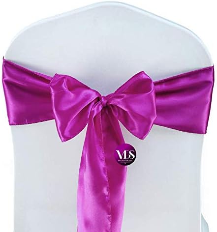 VDS Satin Chair Sashes Chair Cover back Tie Sateen Bows Ribbon for Wedding Birthday Graduation Engagement Ceremony Event Party Banquet Venue Hotel all Dining Chair Decoration (250PC) (Magenta Violate)