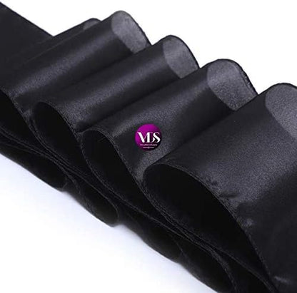 VDS Satin Chair Sashes Chair Cover Back Tie Sateen Bows Ribbon for Wedding Birthday Graduation Engagement Ceremony Event Party Banquet Venue Hotel All Dining Chair Decoration (10PC) (Black)