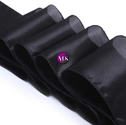VDS Satin Chair Sashes Chair Cover Back Tie Sateen Bows Ribbon for Wedding Birthday Graduation Engagement Ceremony Event Party Banquet Venue Hotel All Dining Chair Decoration (250PC) (Black)