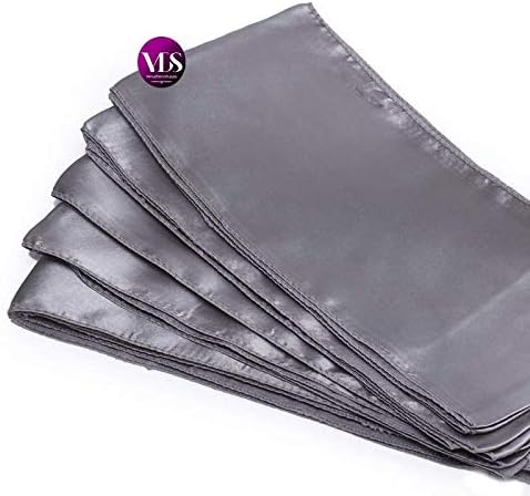 VDS Satin Chair Sashes Chair Cover Back Tie Sateen Bows Ribbon for Wedding Birthday Graduation Engagement Ceremony Event Party Banquet Venue Hotel All Dining Chair Decoration (100PC) (Silver Grey)