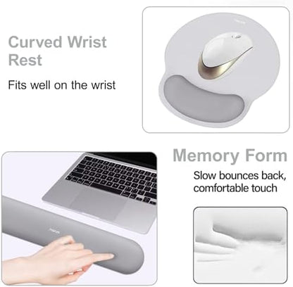 MOSISO Wrist Rest Support for Mouse Pad&Keyboard Set, Gray
