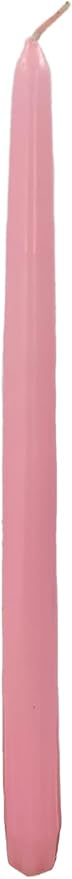 D'light Online Elegant 10" Unscented Pink Taper Candles Premium Quality Hand-Dipped Tapered Candles, Dripless and Smokeless - Set of 12 Tapered Candles(10 Inch, Pink)