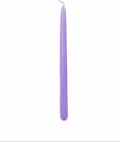 D'light Online Elegant 10" Unscented Pale Lavender Taper Candles, Premium Quality Hand-Dipped Tapered Candles, Dripless and Smokeless - Set of 12 Individually Wrapped (10 Inch, Pale Lavender)