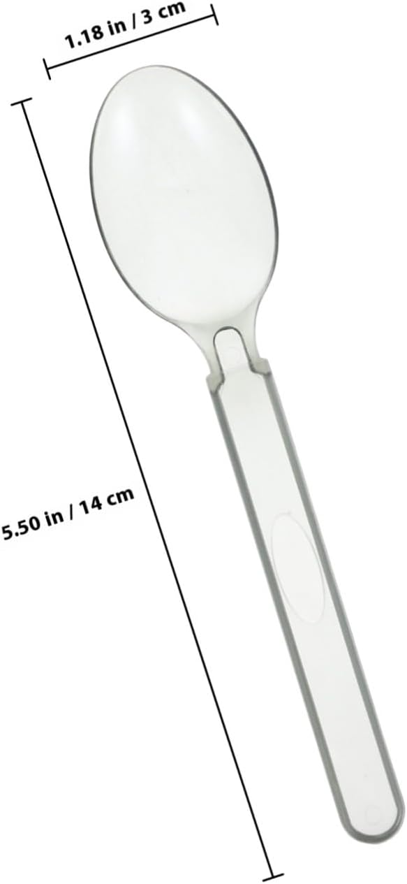 100pcs Disposable Party Spoons Individually Wrapped Plastic Dessert Ice Cream Cake Spoons for Home Restaurant Events Portable Lightweight and Safe
