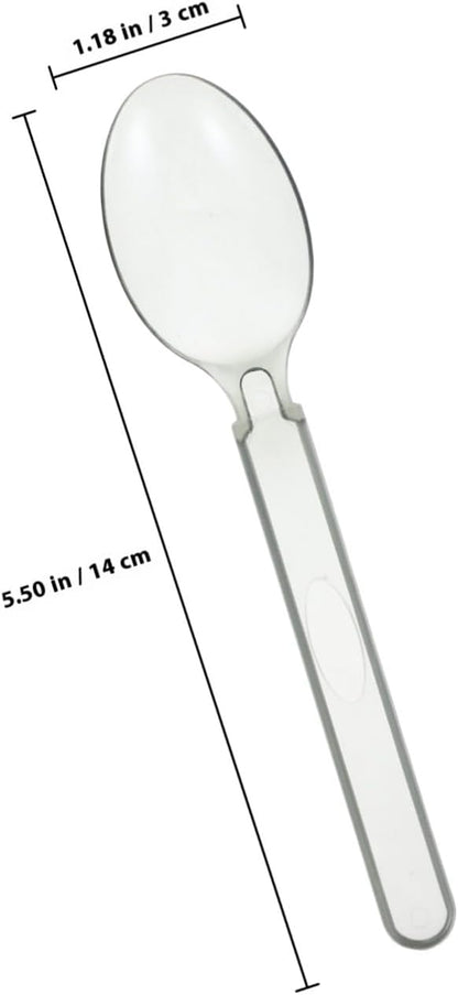 100pcs Disposable Party Spoons Individually Wrapped Plastic Dessert Ice Cream Cake Spoons for Home Restaurant Events Portable Lightweight and Safe