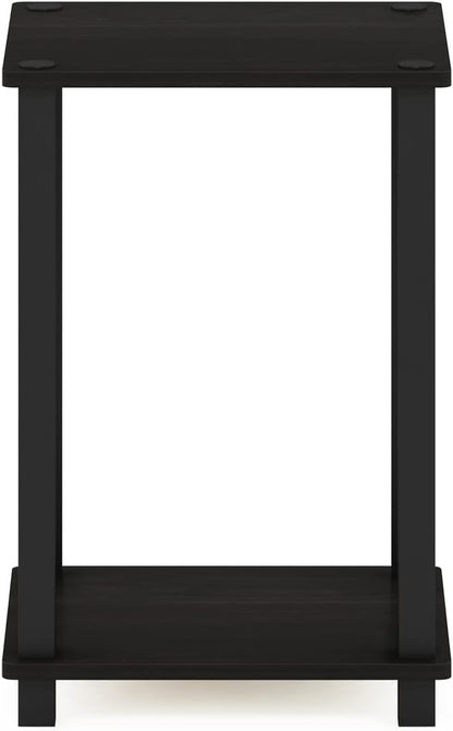 Furinno Simplistic Night Stand, 2-Tier Compact Nightstand with Open Shelf, Toolless Small Bedside Table, End Table, Side Table, for Bedroom, Living Room, Black Espresso