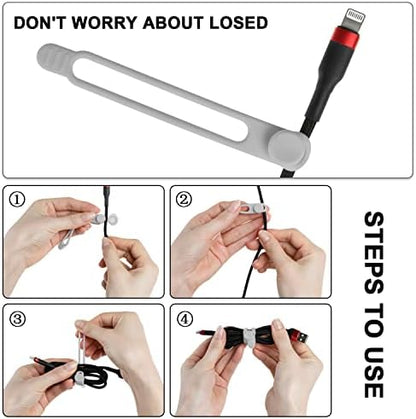 Silicone Cable Ties, Cord Organizer Cable Management(16Pcs-Grey)