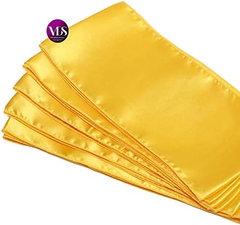 VDS Satin Chair Sashes Chair Cover Back Tie Sateen Bows Ribbon for Wedding Birthday Graduation Engagement Ceremony Event Party Banquet Venue Hotel All Dining Chair Decoration (75PC) (Yellow Gold)