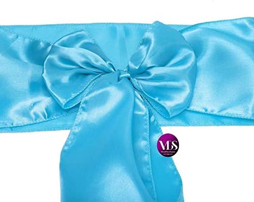 VDS Satin Chair Sashes Chair Cover Back Tie Sateen Bows Ribbon for Wedding Birthday Graduation Engagement Ceremony Event Party Banquet Venue Hotel All Dining Chair Decoration (200PC) (Turquoise)