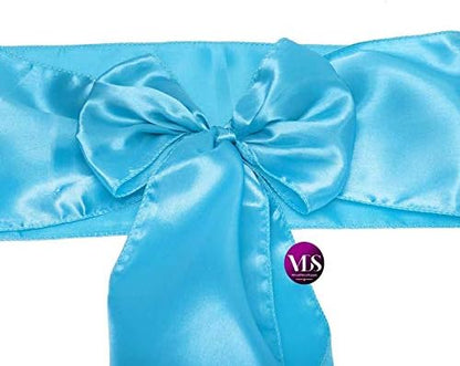 VDS Satin Chair Sashes Chair Cover Back Tie Sateen Bows Ribbon for Wedding Birthday Graduation Engagement Ceremony Event Party Banquet Venue Hotel All Dining Chair Decoration (300PC) (Turquoise)