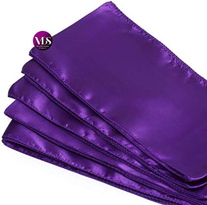 VDS Satin Chair Sashes Chair Cover Back Tie Sateen Bows Ribbon for Wedding Birthday Graduation Engagement Ceremony Event Party Banquet Venue Hotel All Dining Chair Decoration (200PC) (Purple)