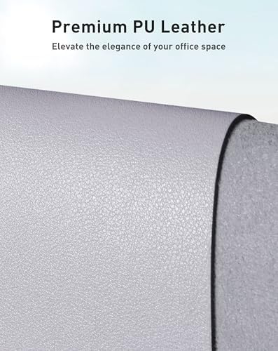 Aothia Faux Leather Desk Mat - Large Mouse Pad, Non-Slip PU Leather Blotter, Waterproof Writing Surface for Office and Home (Smoky Lavender, 42" x 17")