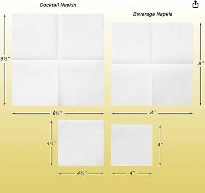 AMERICAN HOMESTEAD White Cocktail Napkins - Premium 4.75"x4.75" Disposable Linen-Like Beverage Napkins - Bulk Square Party Bar Serviettes for Weddings, Parties, Events, and Everyday Use - 600 Count