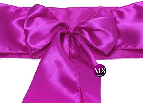 VDS Satin Chair Sashes Chair Cover Back Tie Sateen Bows Ribbon for Wedding Birthday Graduation Engagement Ceremony Event Party Banquet Venue Hotel All Dining Chair Decoration (75PC) (Magenta Violate)