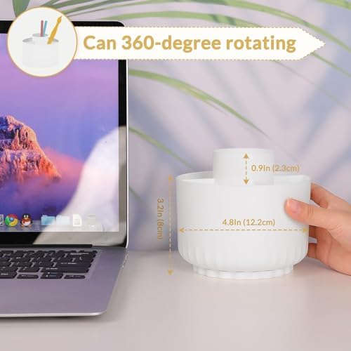 SKYDUE 360 Degree Rotating Desk Organizer, Dual-Purpose Pencil Pen Holder for Desk, Rotating Pencil Cup, Office Supplies, Desk Decor for Office, School, Home