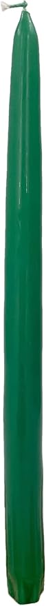 D'light Online Elegant 12" Unscented Holiday Green Taper Candles Premium Quality Candles Hand-Dipped, Dripless Tapered Candles and Smokeless - Set of 12 Individually Wrapped (12 Inch, Holiday Green