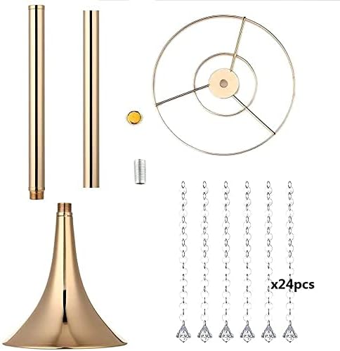Set of 10pcs Crystal Flower Stand Gold Centerpieces Tall Metal Flower Arrangement Vase for Wedding Party Dinner Event Hotel Home Decor