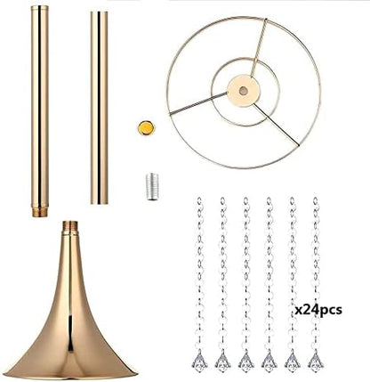 Set of 10pcs Crystal Flower Stand Gold Centerpieces Tall Metal Flower Arrangement Vase for Wedding Party Dinner Event Hotel Home Decor