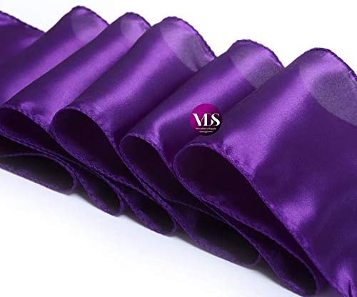 VDS Satin Chair Sashes Chair Cover Back Tie Sateen Bows Ribbon for Wedding Birthday Graduation Engagement Ceremony Event Party Banquet Venue Hotel All Dining Chair Decoration (10PC) (Purple)