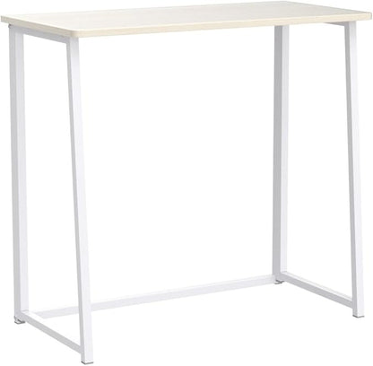 WOHOMO Folding Desk, Small Foldable Desk 31.5" for Small Spaces, Space Saving Computer Table Writing Workstation for Home Office, Easy Assembly, Oak