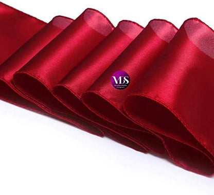 VDS Satin Chair Sashes Chair Cover Back Tie Sateen Bows Ribbon for Wedding Birthday Graduation Engagement Ceremony Event Party Banquet Venue Hotel All Dining Chair Decoration (125PC) (Apple Red)
