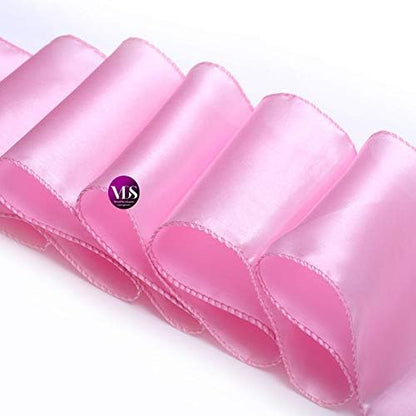 VDS Satin Chair Sashes Chair Cover Back Tie Sateen Bows Ribbon for Wedding Birthday Graduation Engagement Ceremony Event Party Banquet Venue Hotel All Dining Chair Decoration (25PC) (Pink)